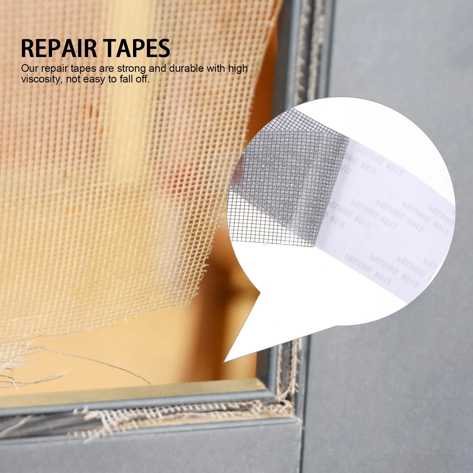 1 Rolle Fliegengitter-Reparaturband, stark haftendes PVC-Netz-Reparaturband für Fenster-Fliegengitter-Reparaturset, atmungsaktiv, reißfest