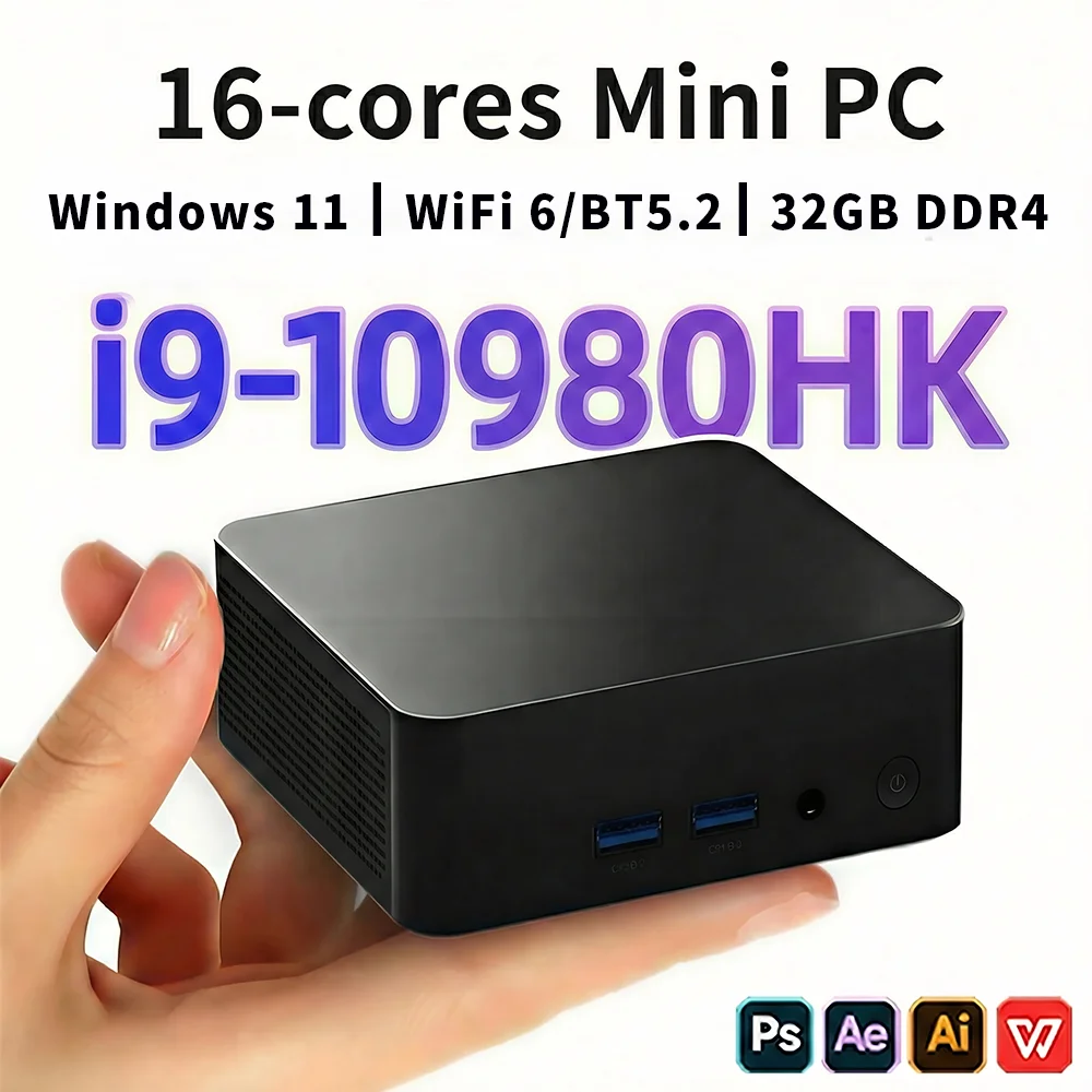 2026 Mini-PC Windows 11 Pro Intel I9-10980HK/N150 32GB DDR4 1TB SSD PC Gamer Computer Dual WIFI 6 BT5.2 4K HD Gaming Desktop
