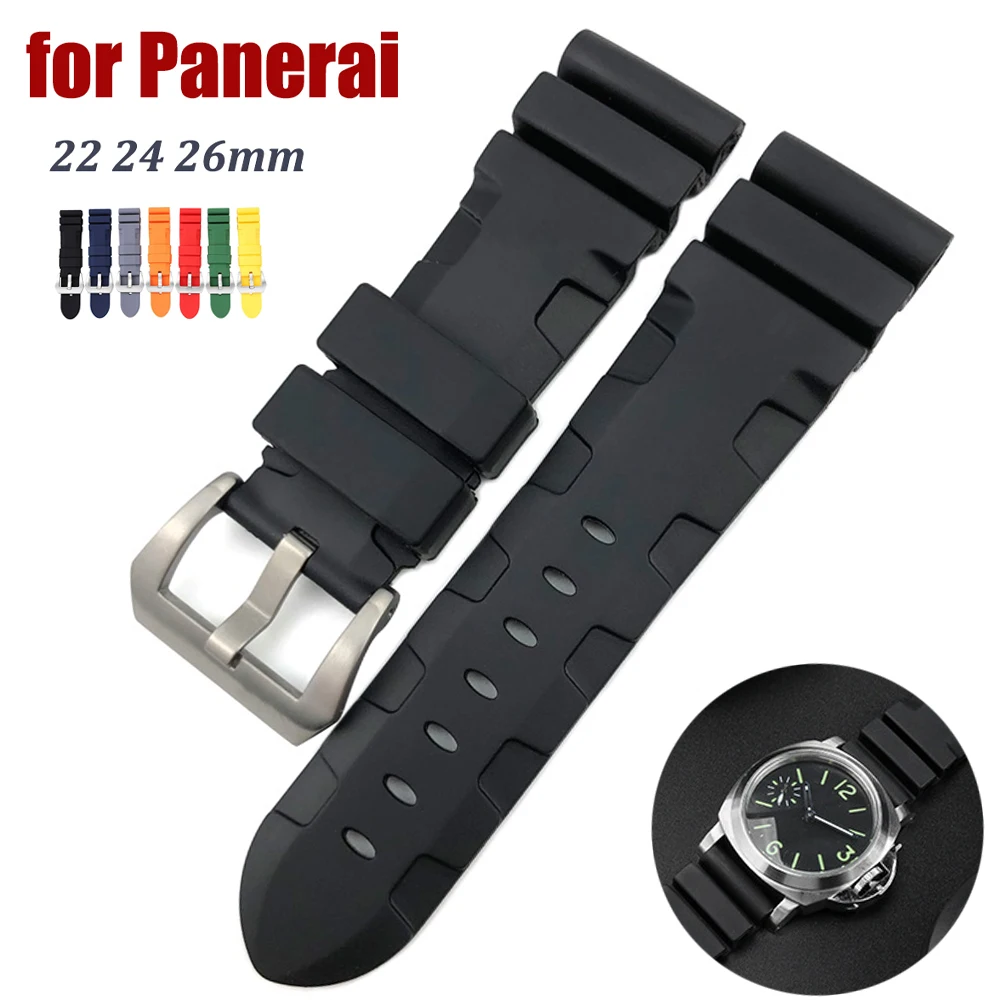 Silikonarmband für Panerai 24mm 26mm 20mm 22mm PAM441 PAM111 359 Universelles Armband für Herren und Damen Gummi-Sportuhrenband 2026
