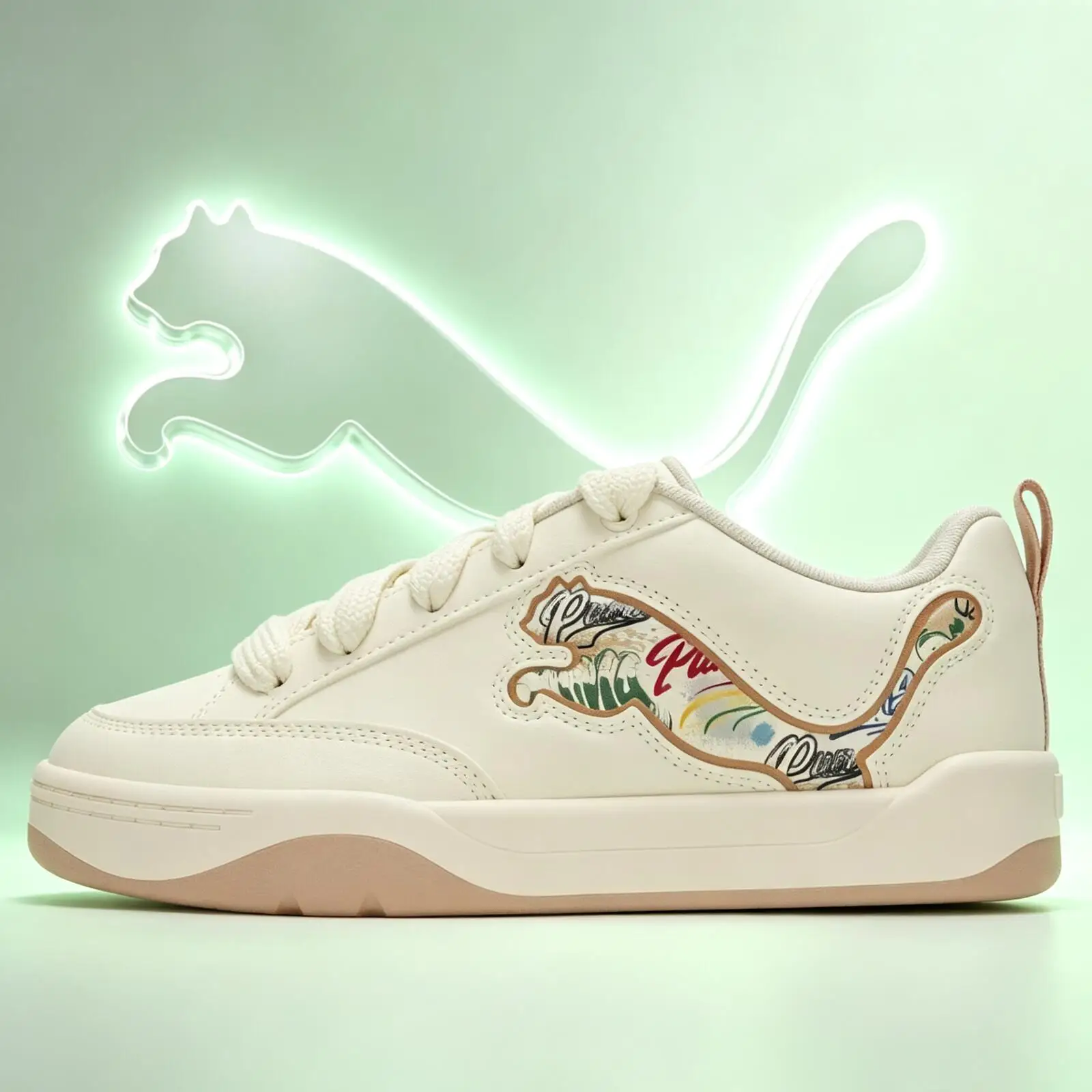Puma Herren- und Damen-Sneaker Park Lifestyle Og Graffiti für Paare, Retro-Trend-Loafer, lässige Sportschuhe 405257-01
