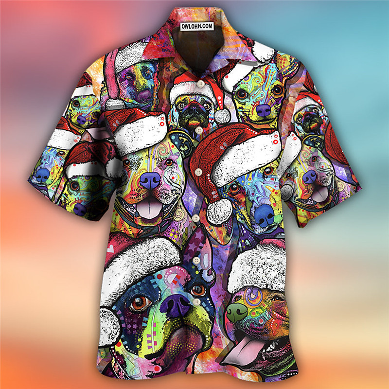 Dog Casual Men's Shirt Outdoor Christmas Street Fall Turndown Short Sleeve Burgundy S M L Shirt
