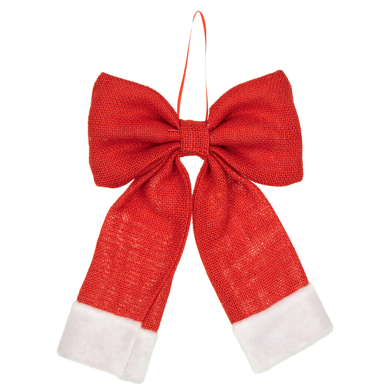 Noeud en toile de jute, rouge/blanc, env. 29 cm