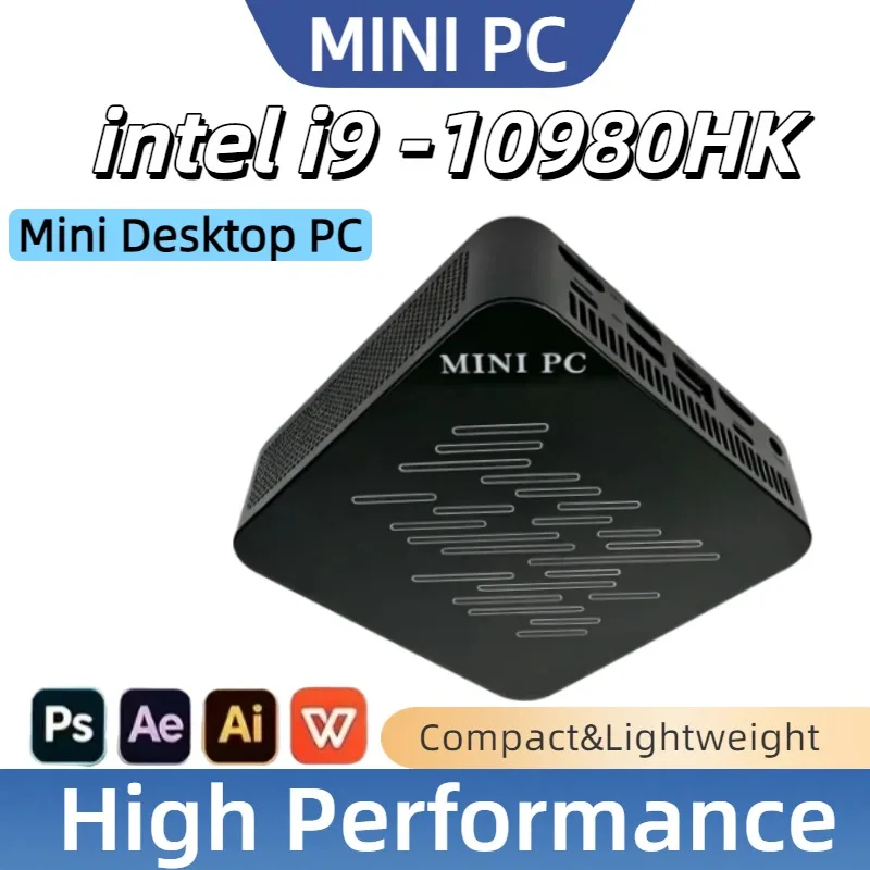 High Performance New Mini PC Intel Core i9 10980HK Computer Gaming PC 16GB RAM 1TB/2TB WiFi 6 BT5.2 UHD Gamer Desktop PC