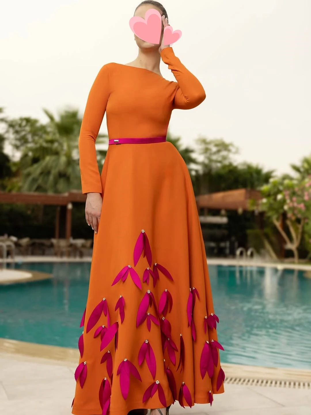 Oisslec Prom Dress Elegant Vintage Sweet Orange Crystal Stylish A-Line Customized Formal Occasion Prom Dress Evening Party Gowns
