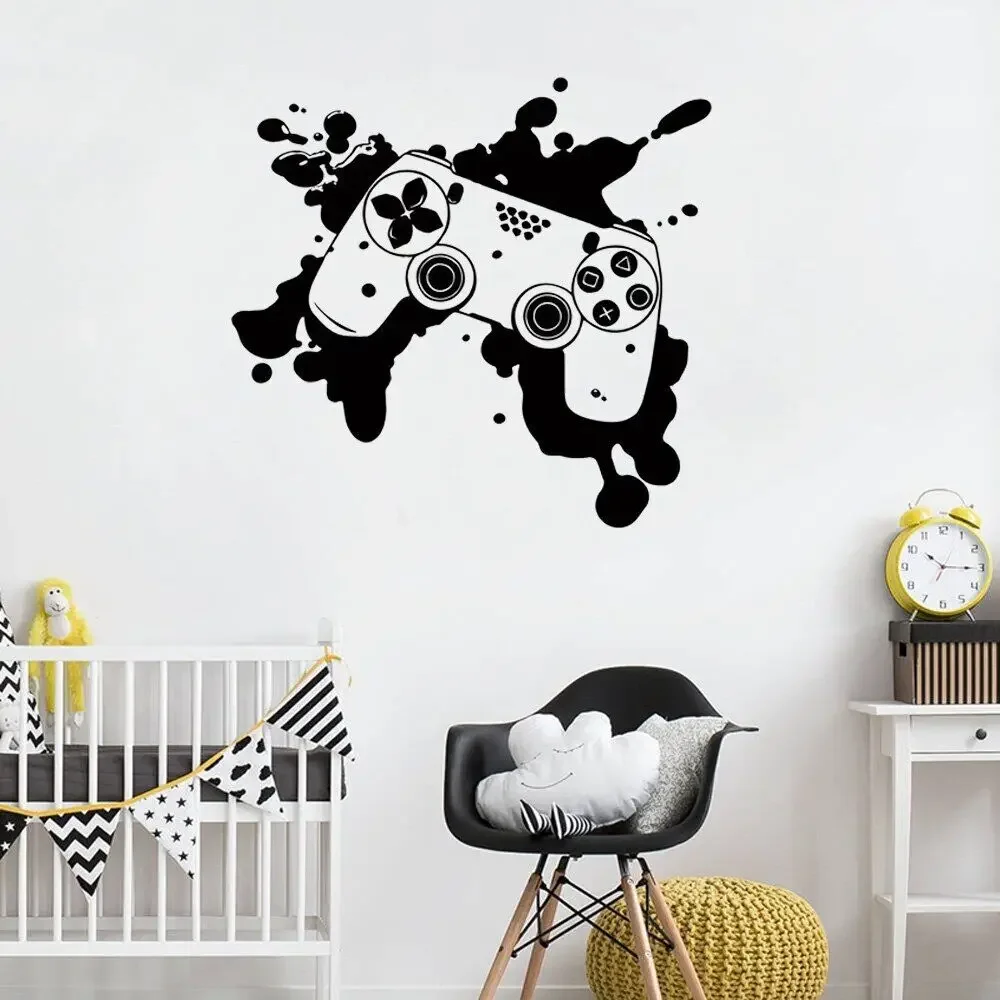 Gaming Controller Wall Decal Gamer Vinyl Stickers Joysticks Video Game Wall Stickers for Game Room Boys Teens Room Decor