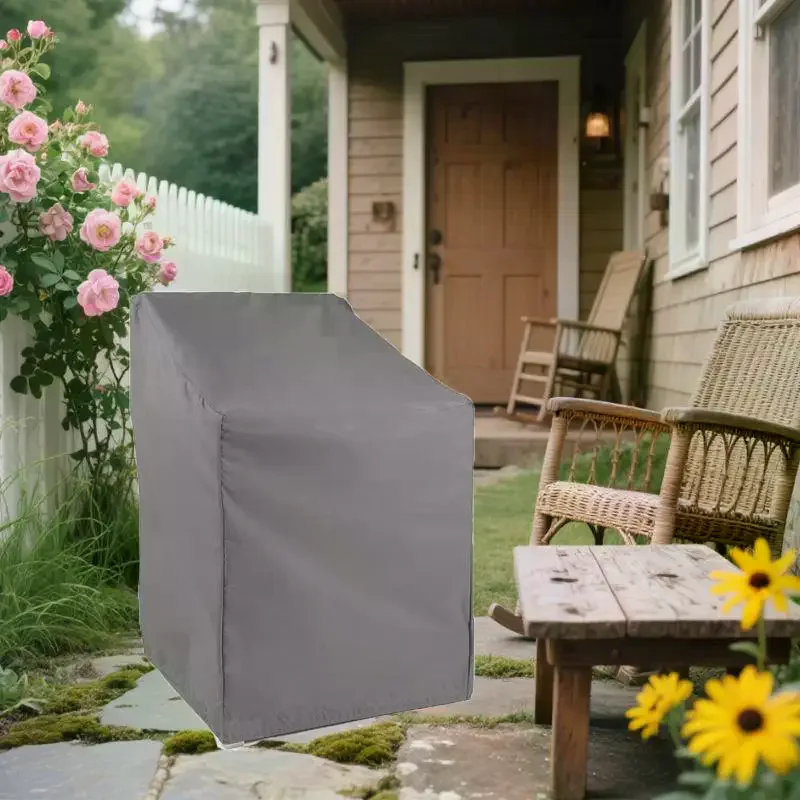 1Pcs Waterproof Oxford Garden Furniture Covers 65x65x70x120cm Garden Stacking Chair Cover Stackable Outdoor Chairs Covers