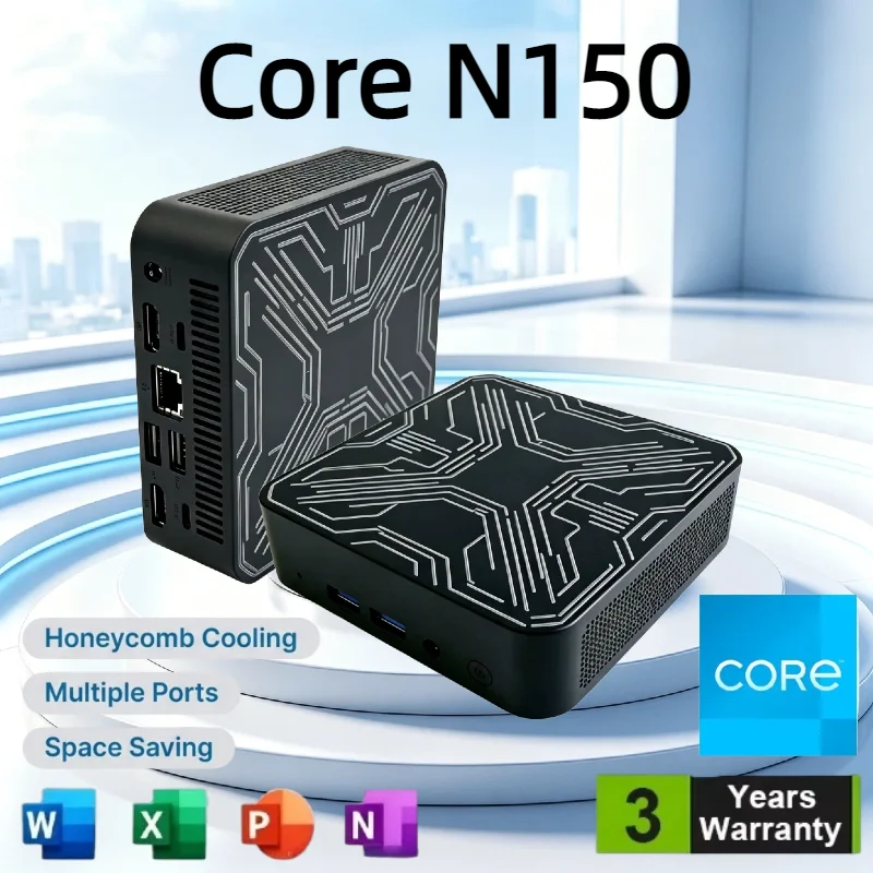 New Mini PC Portable Intel Core N150 Mini Computer 16GB RAM 512GB 1TB SSD 1000M Ethernet Gamer Gaming PC Desktop