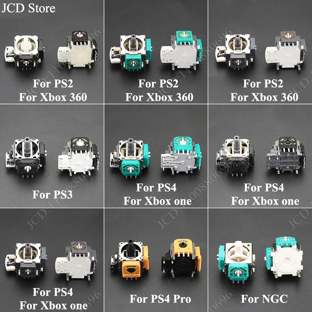 2pc 3D Analog Grips Sticks Joystick Stick Module Rocker For Xbox One Xbox 360 Controller For PS2 PS3 PS4 PRO NGC Switch Pro