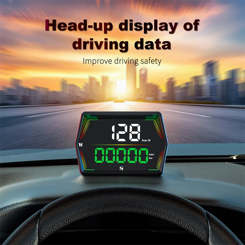 G21 HUD GPS Car Digital Speedometer Head-Up Display Big Font Compass Time Overspeed Alarm For All Car Customized▪