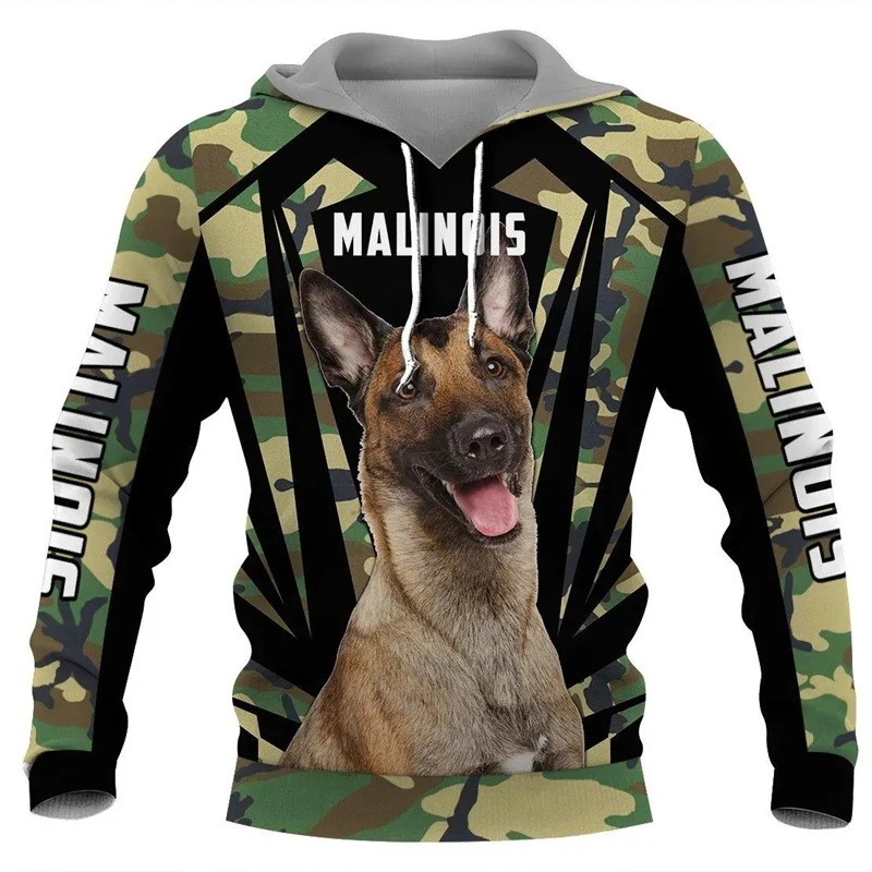 Belgian Malinois Animel 3D Graphic Hoodies For Men Women Clothes Casual Pullovers Long Sleeve Hoodie Autumn Sweatshirt Clothing