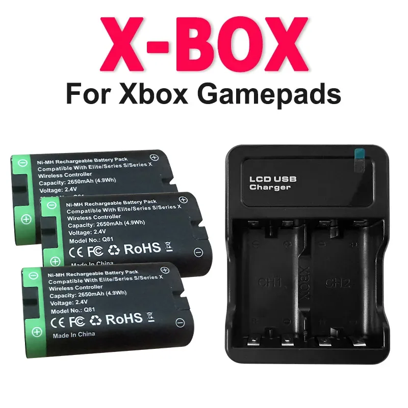 2550mAh Rechargeable Battery For Xbox One S XboxOne Elite Wireless Controller Battery For Xbox Gamepads