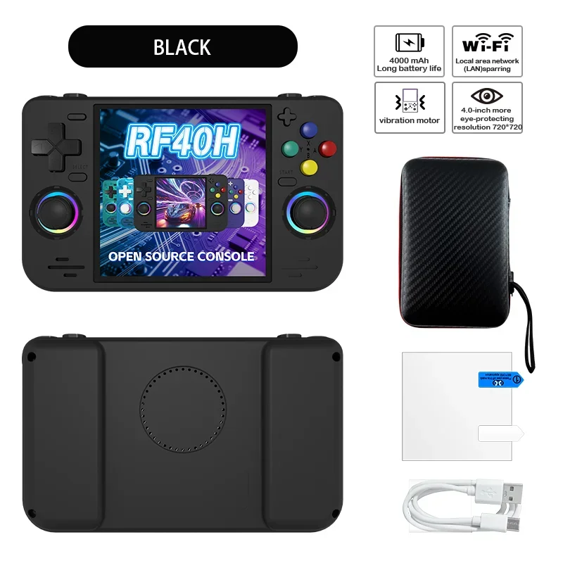 FLLBW RF40H Retro Handheld Game Console Linux 4.0 IPS Screen Supports WiFi Glowing Rocker Portable Pocket Video Game Playe