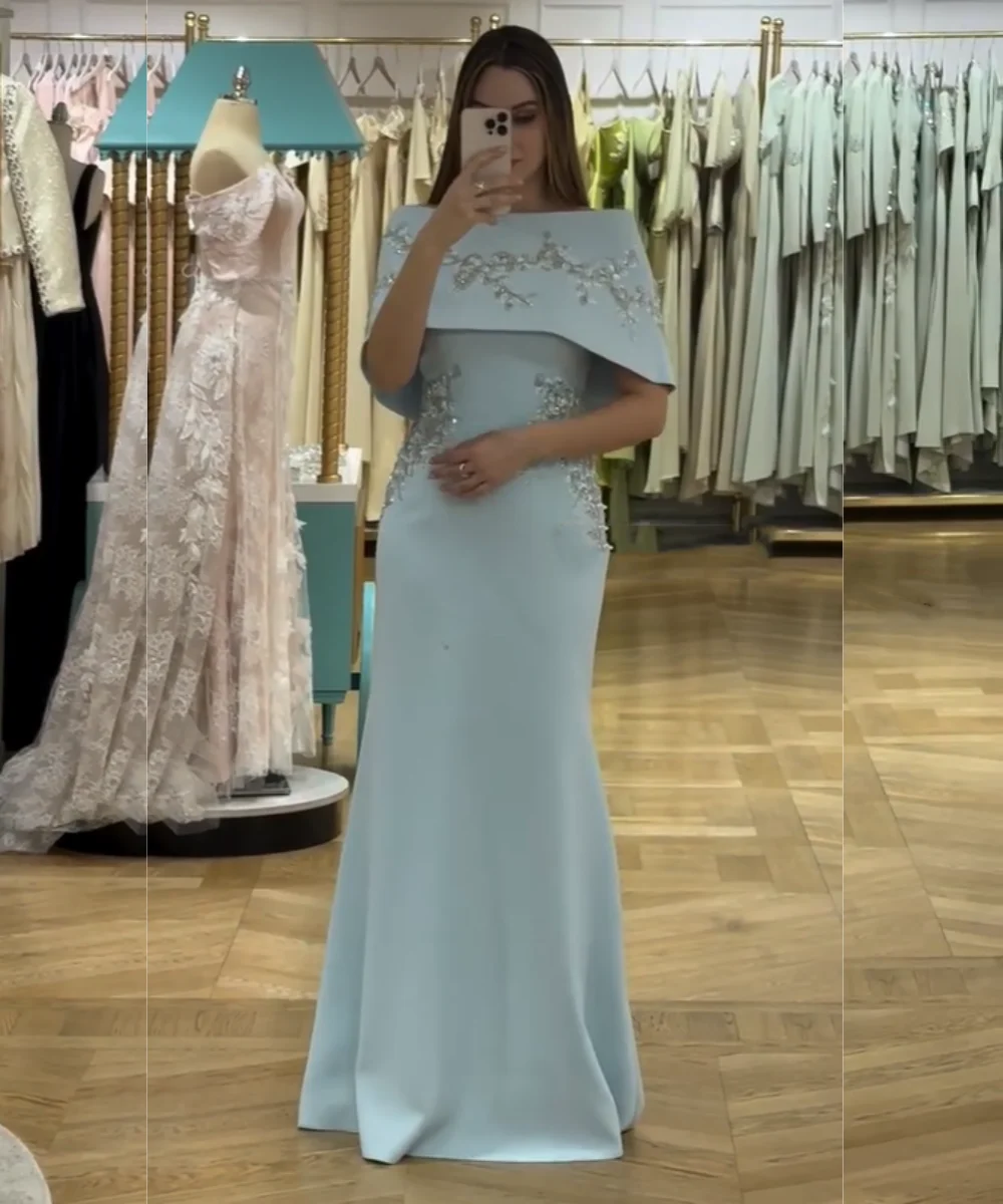 Customized Chinese Style Jersey Pleat Sequined Pattern Mermaid Off-the-shoulder Long Celebrity Evening Dresses Sparkle