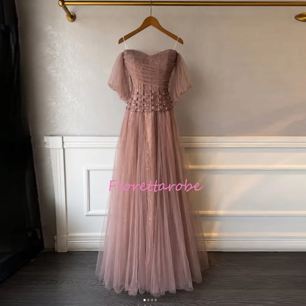 Customized Luxury Lace Sequins Beads Evening Dress Off The Shoulder A-Line Floor-Length Woman Prom Gown