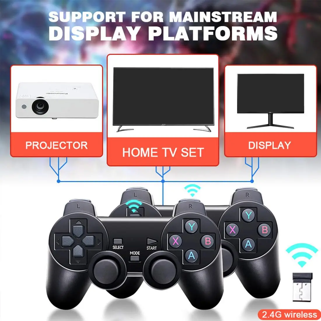 X2 4K TV Game Stick Mini Video Game Console Handheld Wireless Controller Gamepad 64G Retro Family Game Player 30000+ Game