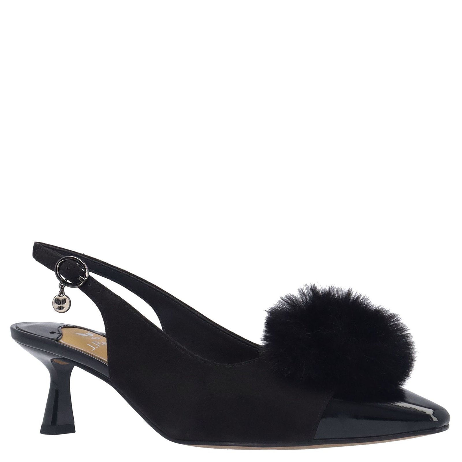 J. Renee Hevina (Women's) Dress in Black/Suede/Patent, Size 8.5 W, Memory Foam/Synthetic