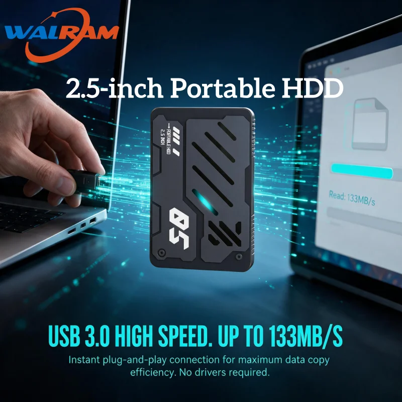 Disque dur externe 2,5 pouces USB3.0 160GB 250GB 320GB 500GB 750GB 1TB Portable RGB Gaming HDD Stockage pour PC Mac Ordinateur de bureau Mac