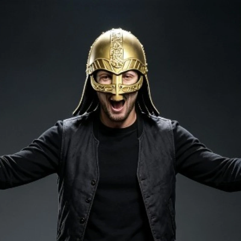 Casque Viking Rétro Renaissance, Accessoires de Déguisement pour Fête Cosplay, Accessoires de Scène pour Hommes, Nouveaux Accessoires de Spectacle Médiéval pour Hommes