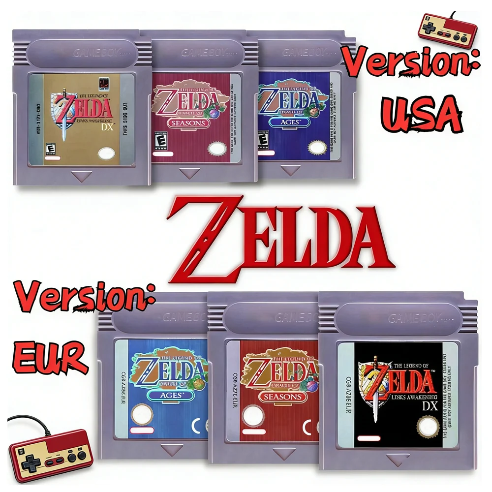 ∈ GBC Card 16 Bit Video Game Cartridge Console Card for Gameboy Awakening Oracle of Seasons Classic Game English Version