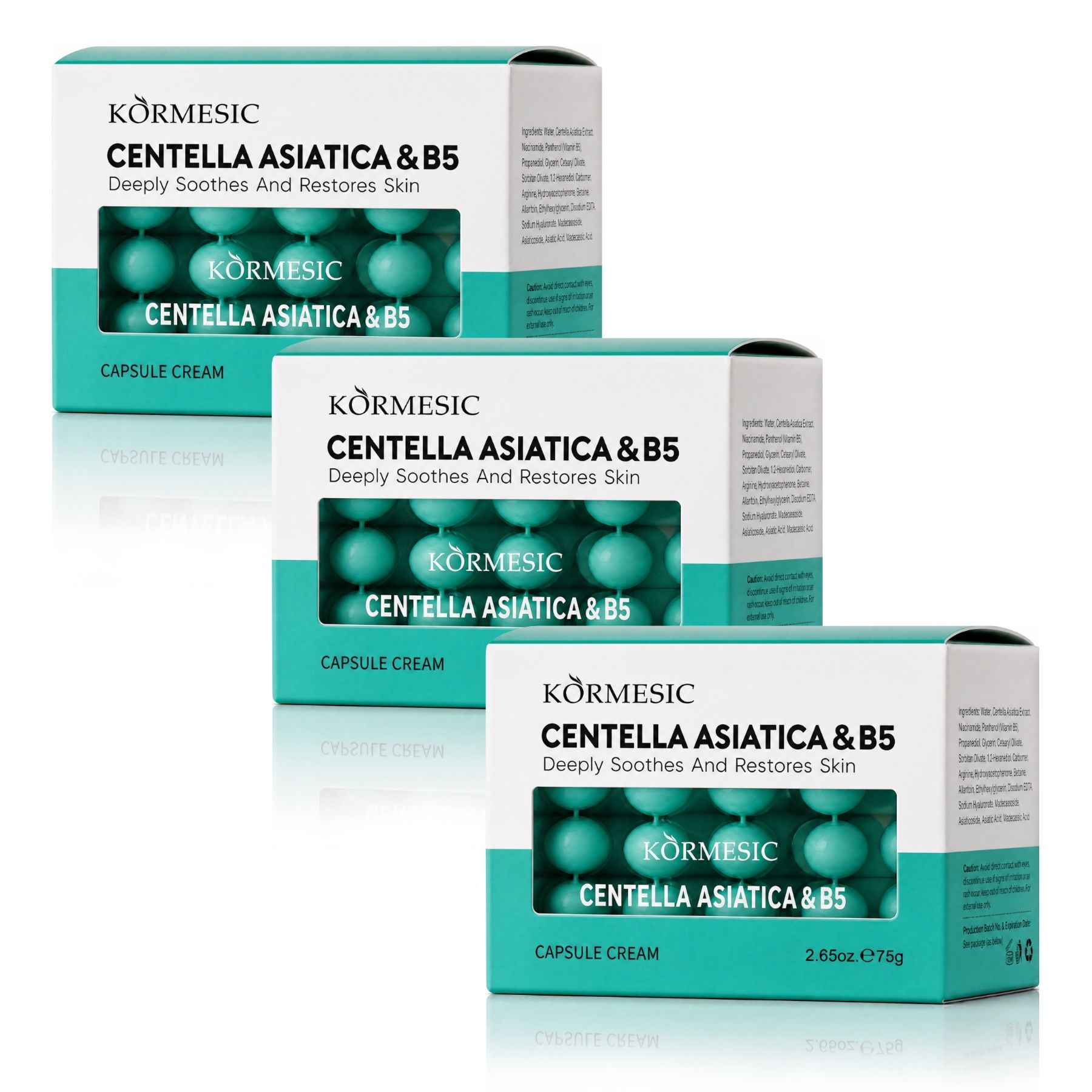 Crema viso KORMESIC in capsule con Centella Asiatica e Vitamina B5 – A