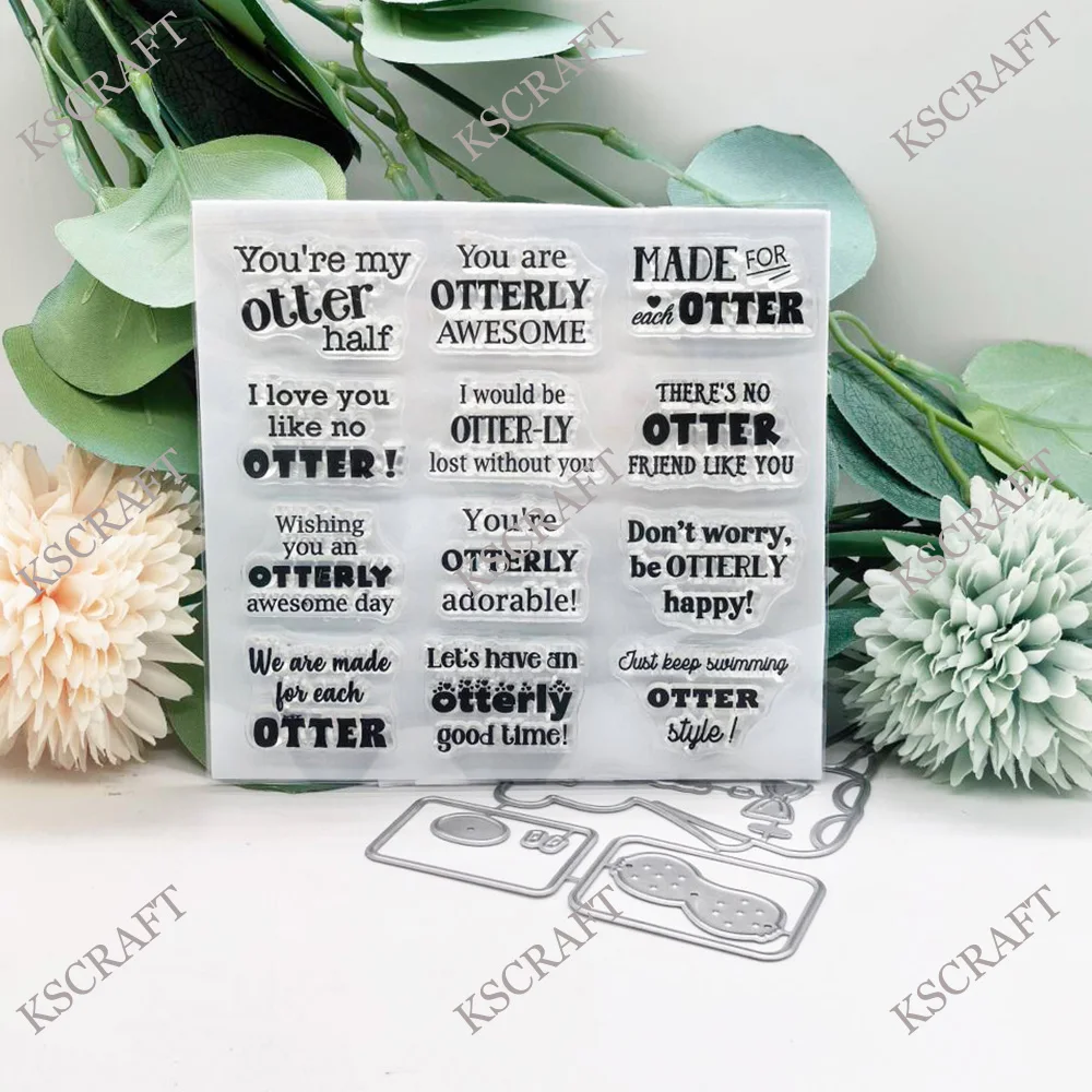KSCRAFT loutre Sentiments matrices de découpe pochoirs pour bricolage Scrapbooking décoratif gaufrage bricolage cartes en papier