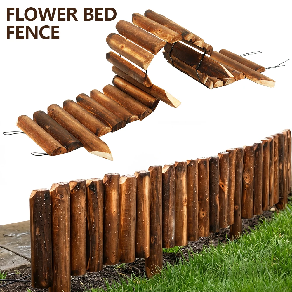 Clôture de jardin en bois pour parterres de fleurs, bordure de jardin pliable, clôture paysagère décorative, barrière extérieure, accessoire de jardin pour cour, patio, allée