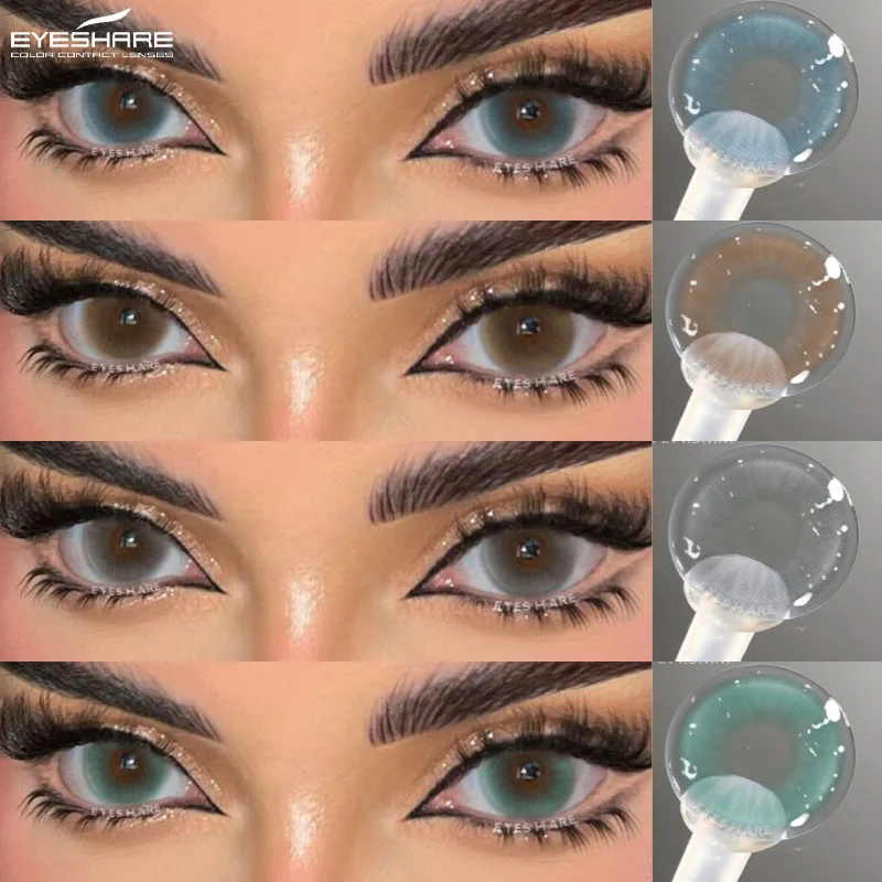 EYESHARE 1 paire de lentilles de contact colorées pour les yeux, lentilles de contact grises, lentilles de contact brunes naturelles de haute qualité, lentilles de contact bleues