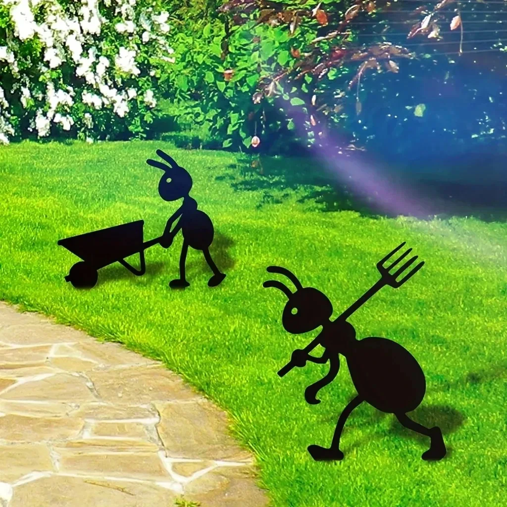Fer artisanat jardin décor fourmis métal fourmis jardinage ornements cour métal Art arrière-cour pelouse piquets décor fourmis jardin