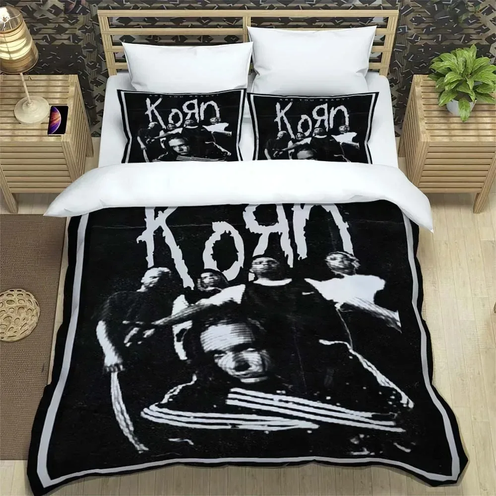 Mode Rock Band k-korn drap housse de couette literie dortoir draps trois pièces ensemble de literie trois pièces doux chaud ensemble de literie
