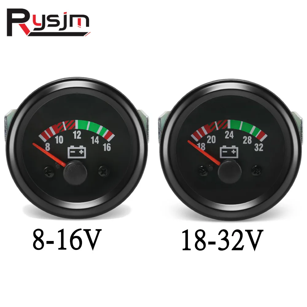 Voltmètre générateur 52mm DC8-16V 18-32V, jauge de tension pour voitures Diesel, pièces automobiles personnalisées