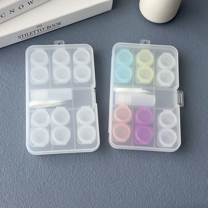 Étui pour lentilles de Contact, 6 paires, boîte de rangement pour lentilles de Contact, étui Portable pour lentilles de Contact de voyage, conteneur de trempage, boîte pour lentilles pour l