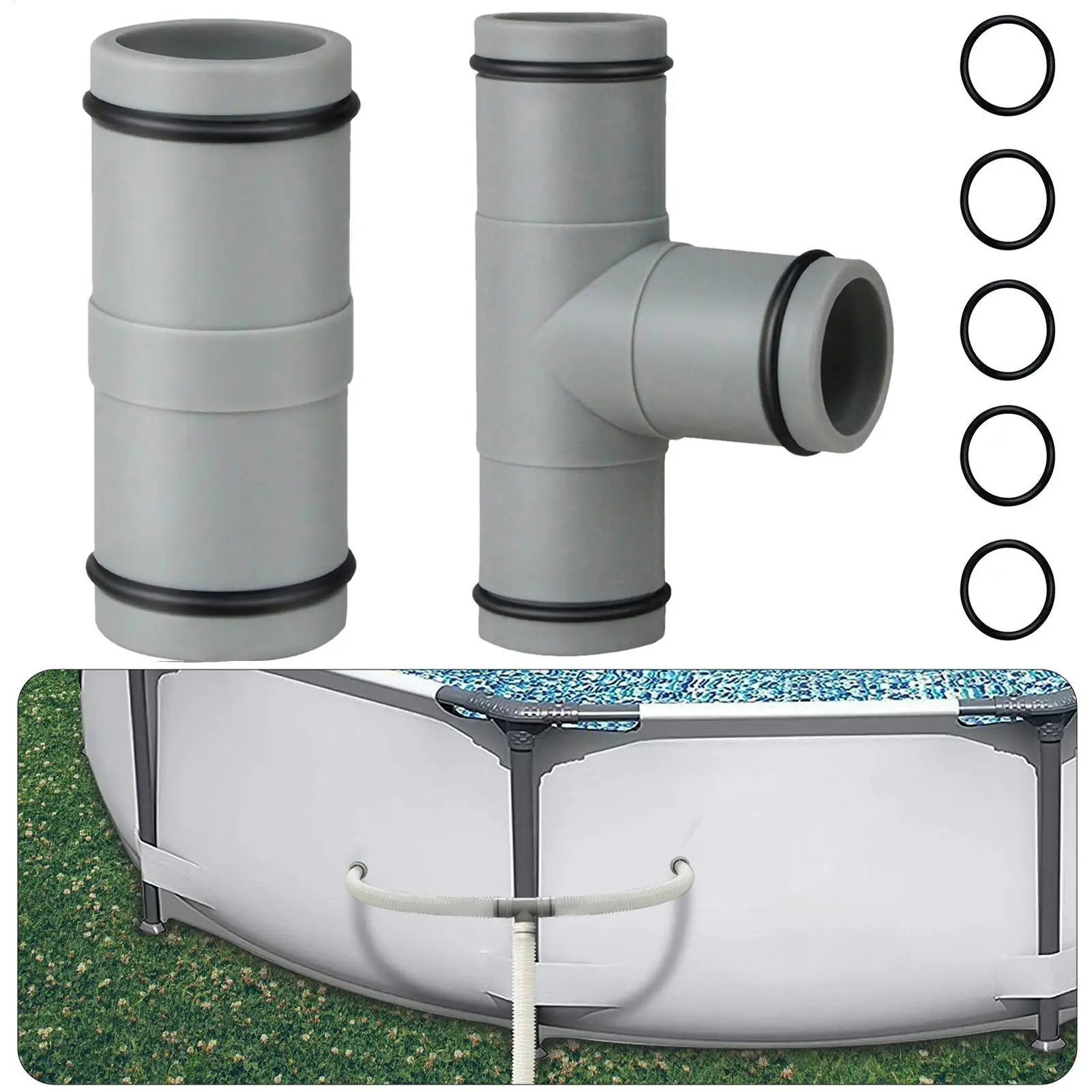 Connecteur de tuyau de piscine en forme de T de 32mm, joint de tuyau de pompe de filtre de piscine, accessoires de piscine, pièce de rechange universelle pour tuyau de piscine