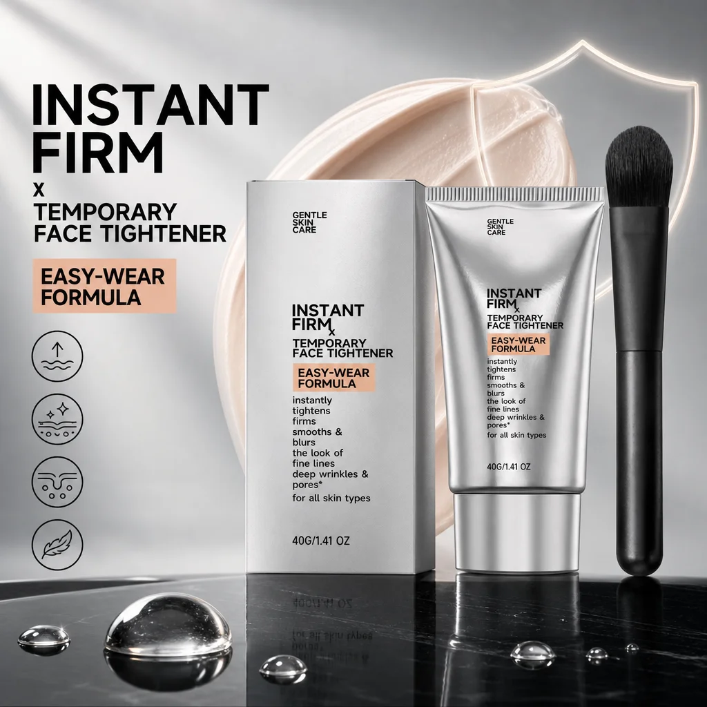 Crème hydratante pour le visage, Lotion de soin du visage, Crème nourrissante adoucissante pour la peau, Kit de soin du visage quotidien avec brosse 40ml