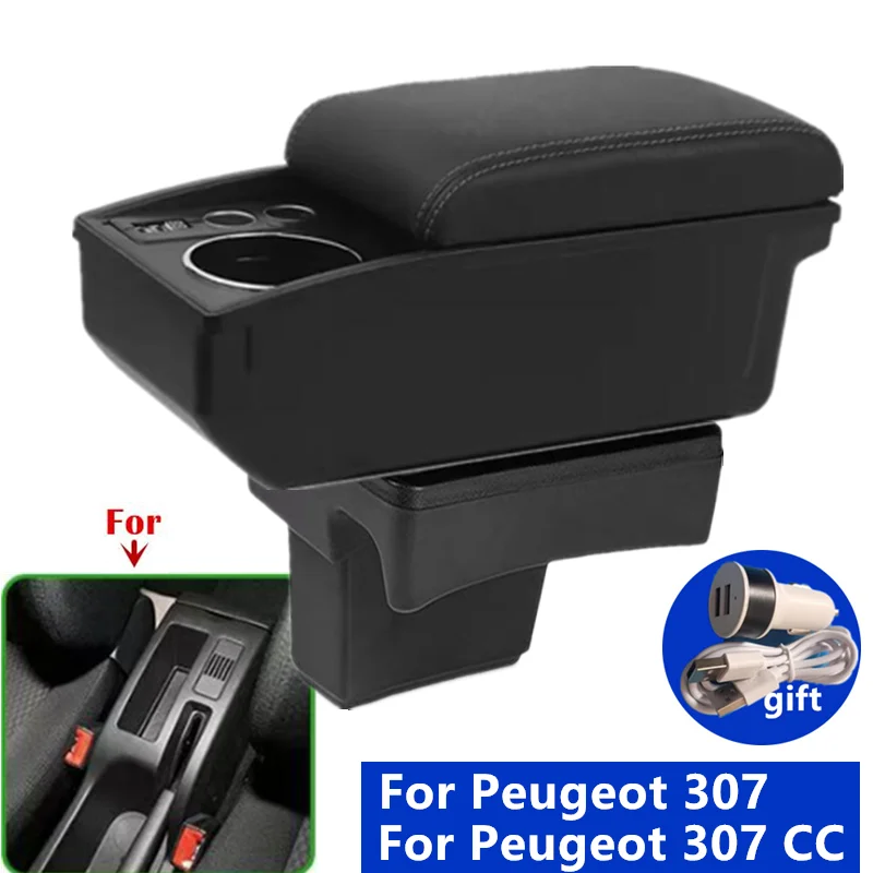 Accoudoir de voiture pour Peugeot 307, boîte d