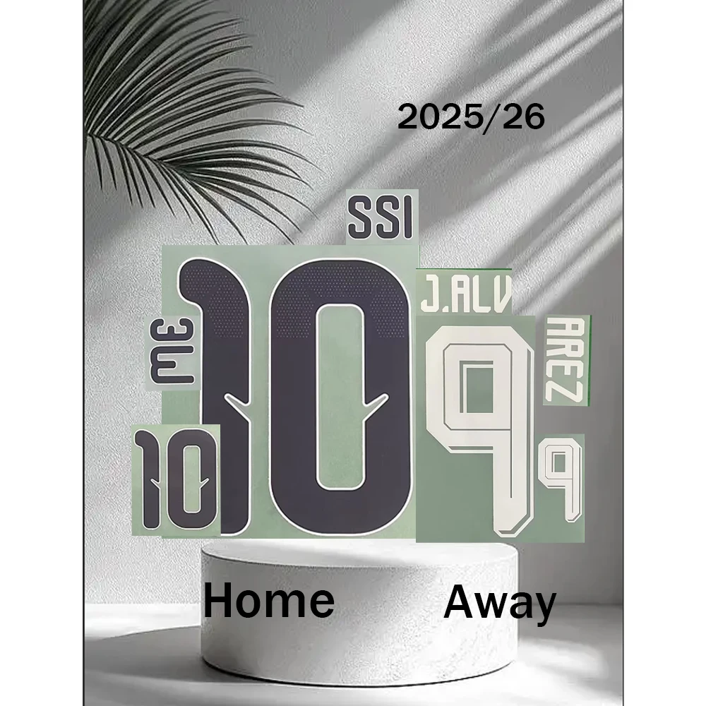 2026/27 Argent1na Football : Impression de noms et numéros pour maillots domicile et extérieur, 9J.ALVAREZ, à thermocoller, Coupe 26/27, qualité supérieure