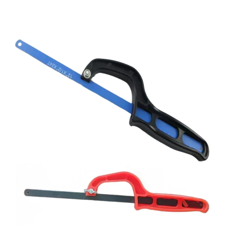 1PC Mini scie bleu réglable scie à métaux scie à bois Portable scie à main poignée en plastique outil à main outils à main de jardin