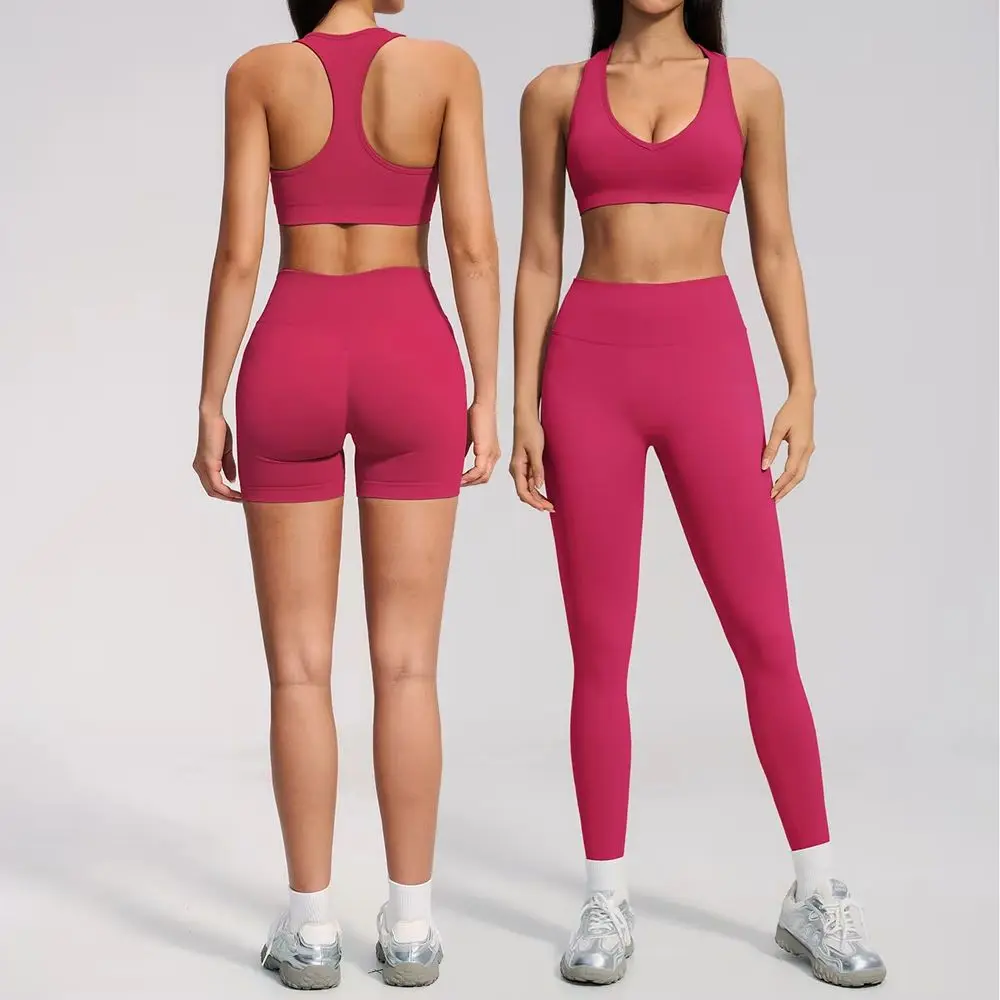 Ensemble de yoga 2 pièces pour femme, tenue de fitness sans couture, vêtements de sport, soutien-gorge de sport, short de sport, ensembles d'entraînement, ensemble de gym, tenues de sport