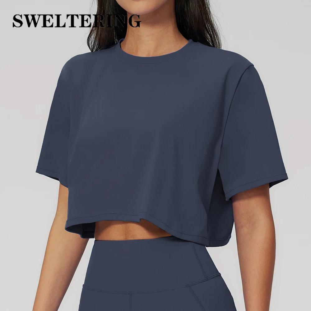 T-shirts de sport pour femmes, vêtements de yoga, t-shirts de fitness à manches courtes, t-shirts de sport pour la course à pied en plein air, vêtements de sport actifs pour femmes