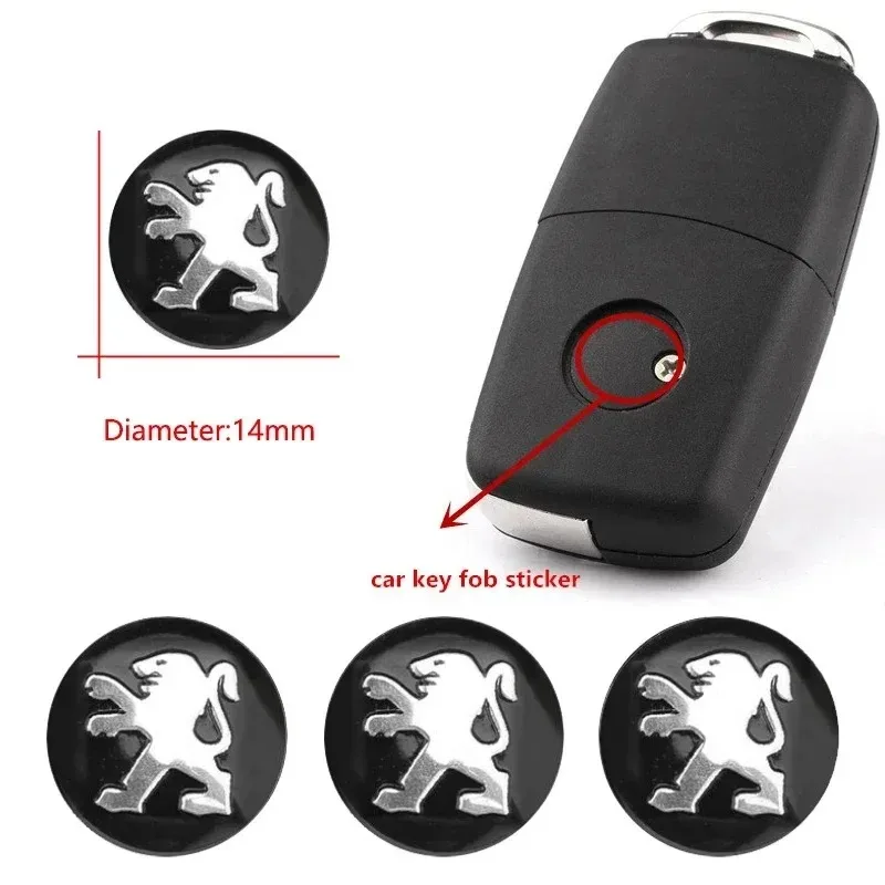 Autocollants de voiture Peugeot, coque de clé dédiée, emblème Paster pour Peugeot 108 406 407 408 206 207 208 306 307 308 508, accessoires de voiture