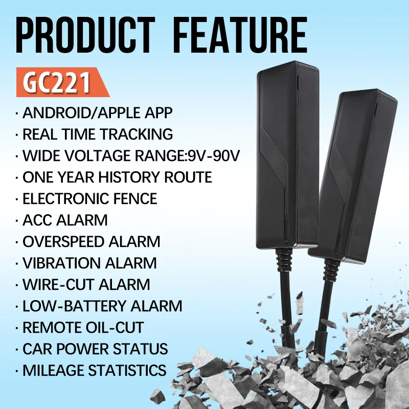 Voiture GPS TRACKER GC221 voiture ALARMA GPS LOCATOR MOTO GPS TRACKER AUTO véhicule GPS TRACKER MINI GPS MOTO