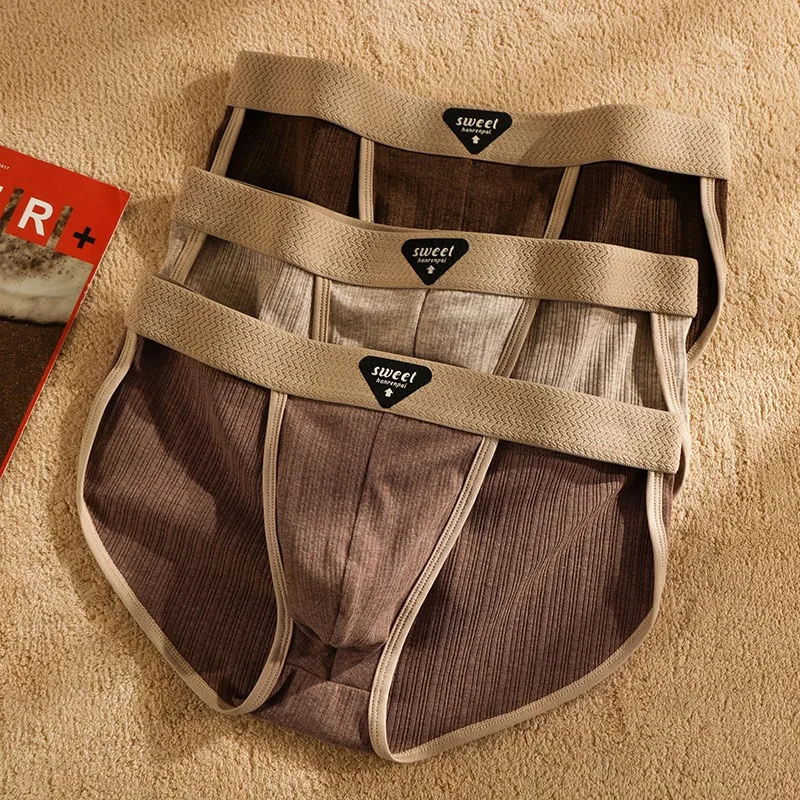 3 pièces caleçon homme, caleçon homme coton, sous vêtements homme, caleçons pour hommes solides culottes en coton pour hommes slips été respirant confort sous-vêtements pour hommes Shorts respirants sous-vêtements
