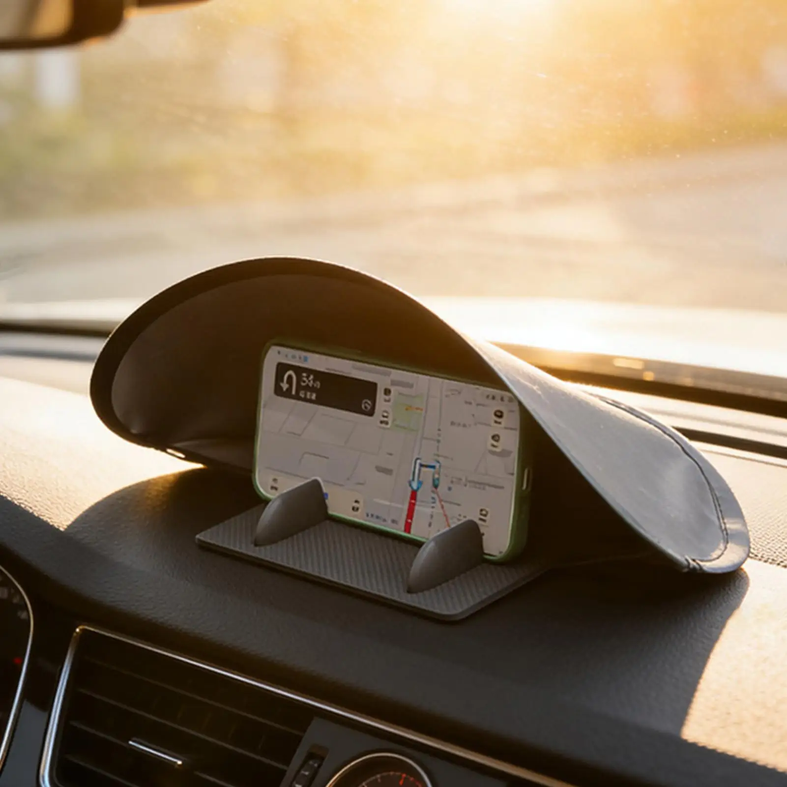 Car Smartphone Sunshade Anti-Glare Folding Shield Car Smartphone Sun Shield for Automotive SUV Dashboard Driving Navigation