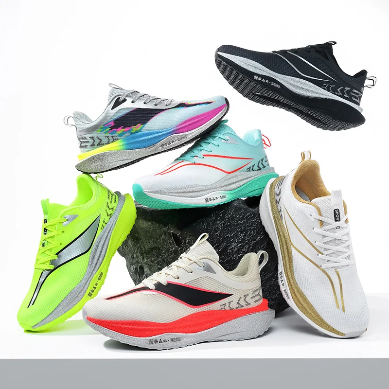 Running Shoes for Men, Cushioning Sports Shoes for Women, Competitive Running Shoes, Breathable Mesh Casual Sports Shoes, Non-Slip Lightweight Hiking Shoes, Fashionable Student Training Shoes, Marathon Racing Running Shoes 34-44