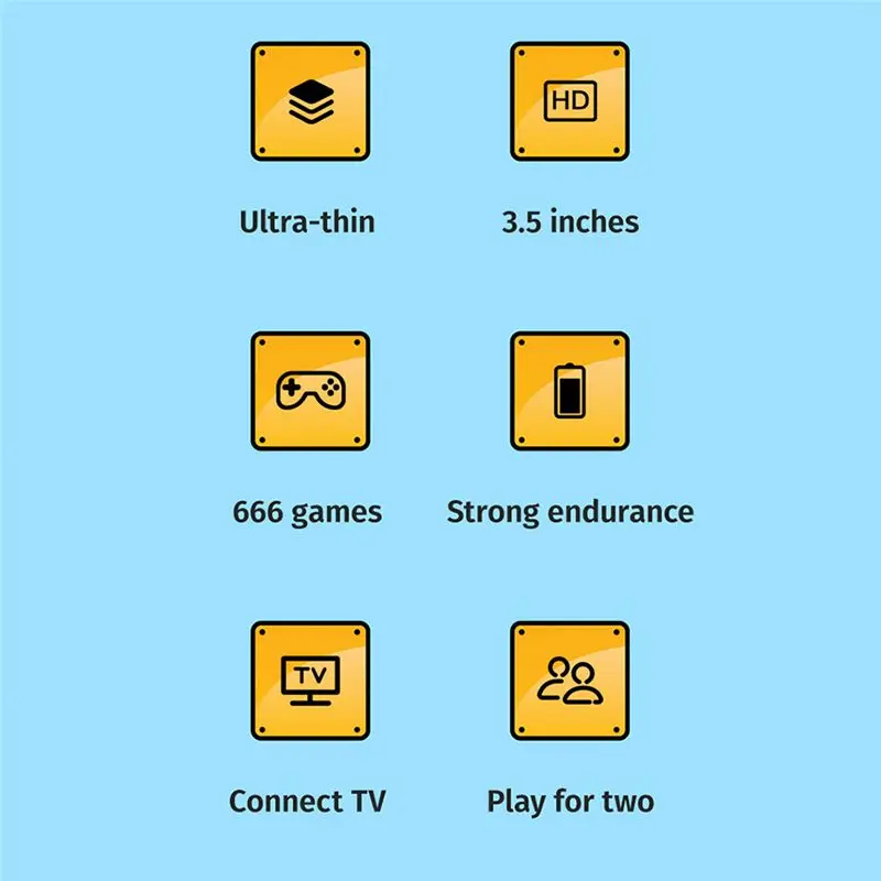 AABFK G7 Retro Video Game Console Built-In 666 Game 3.5Inch Screen AV Out Pocket Gamepad Handheld Game Players Controller(B)