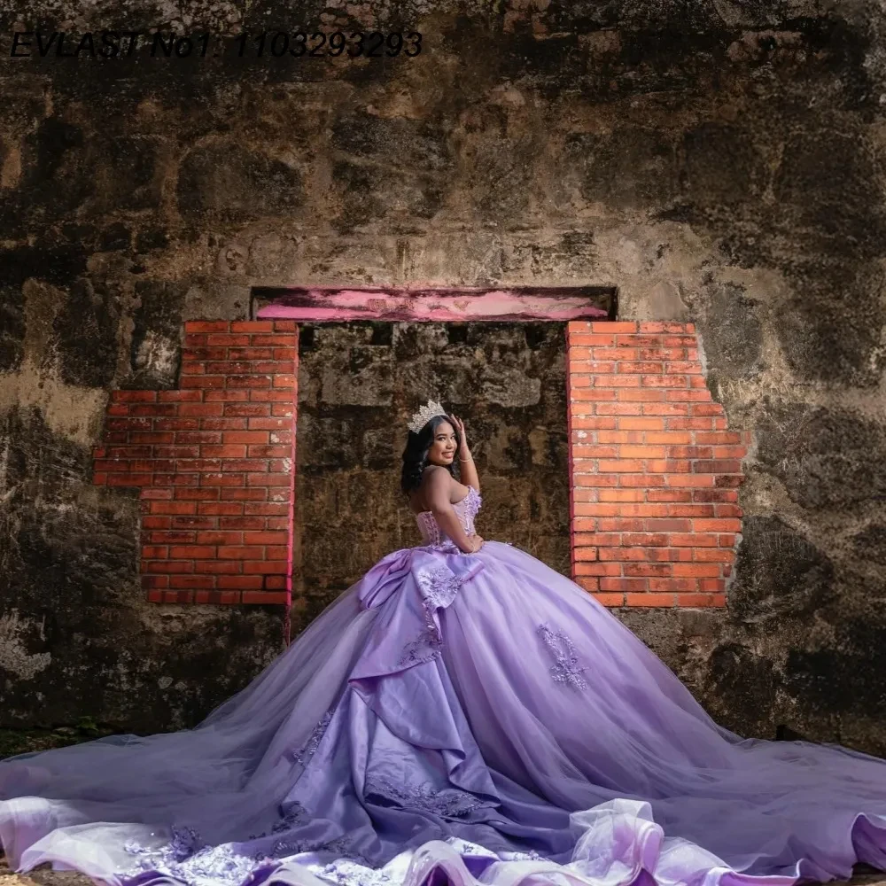 Strapless Party Dress Lilac Ball Gown 15 Quinceanera Dresses 15 Year Princess Gowns Formal Prom Dress Customized Color 2026