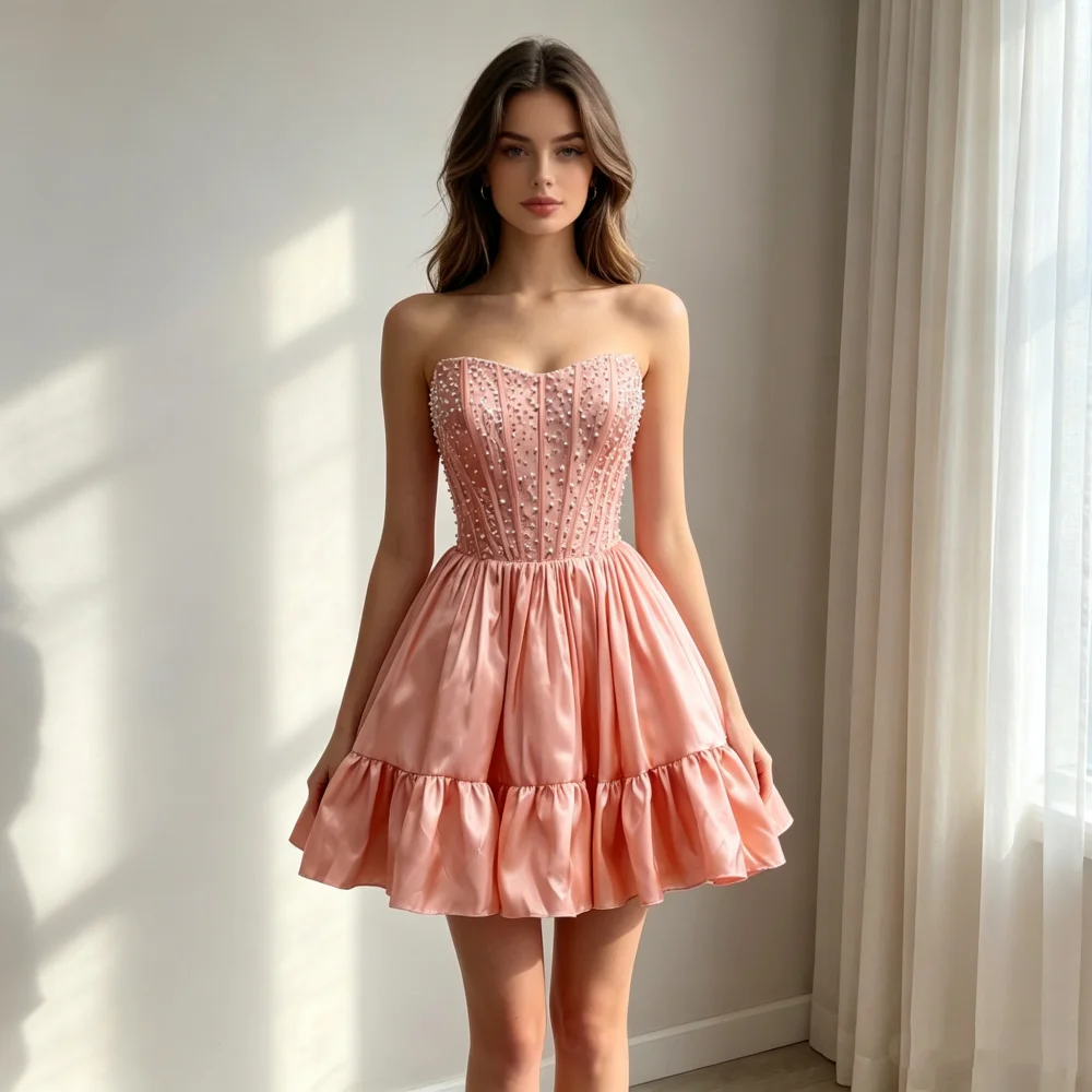 Customized Charming Sleeveless Glitter A-line Homecoming Dresses Beading Formal Evening Gowns Exquisite Party Dresses