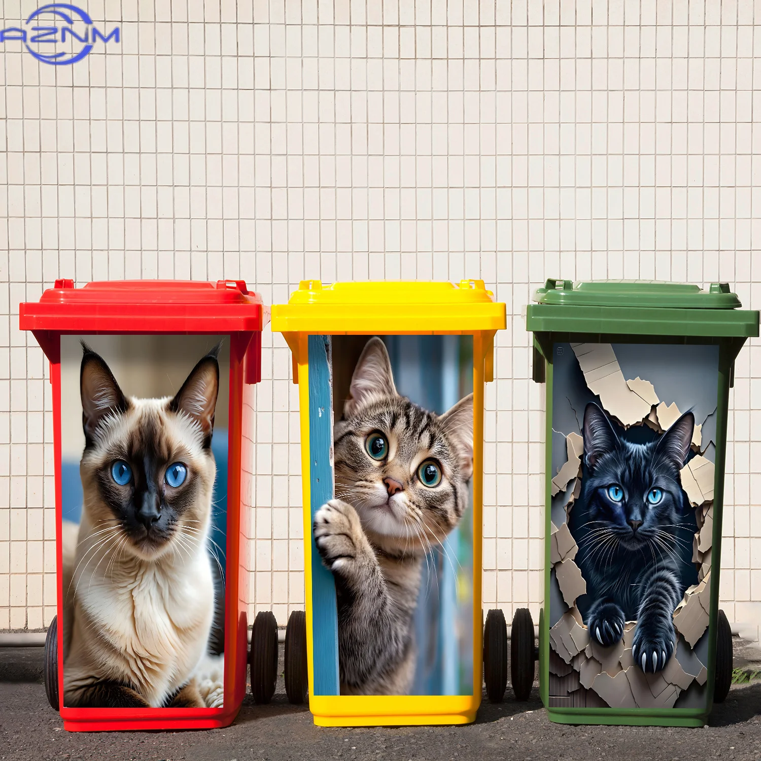 30 Stile Cartoon Verschiedene Niedliche Lustige Tiere Mülleimer-Aufkleber Abziehen & Aufkleben Wasserfest Heim-Deko Müll-Kunst Wandtattoo