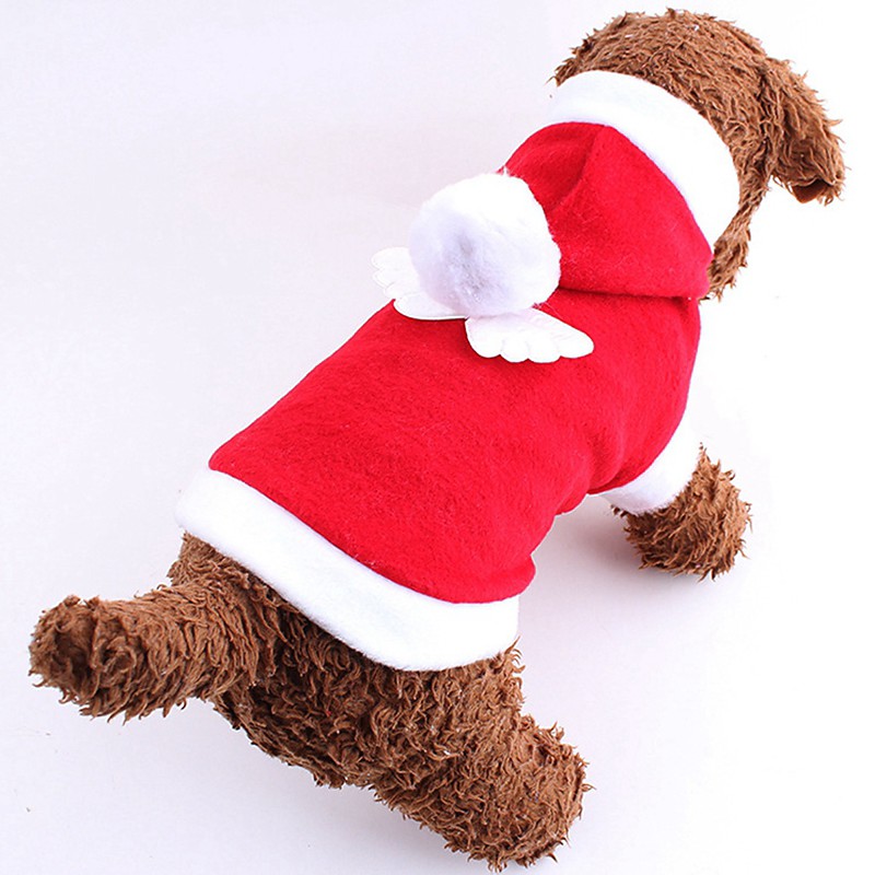 Cat Dog Costume Hoodie Dog Clothes Cute Cosplay Christmas New Year's Solid Red Pink