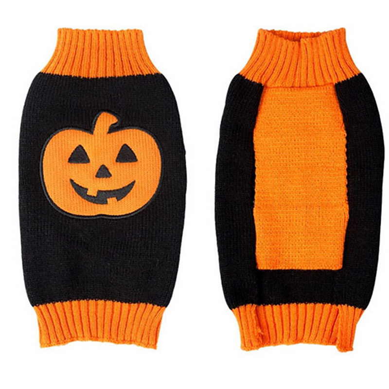 Dog Halloween Costumes Costume Sweater Cartoon Halloween Winter Dog Clothes Puppy Clothes Dog Outfits Orange Costume for Girl and Boy Dog Acrylic Fibers XXS XS S M L XL