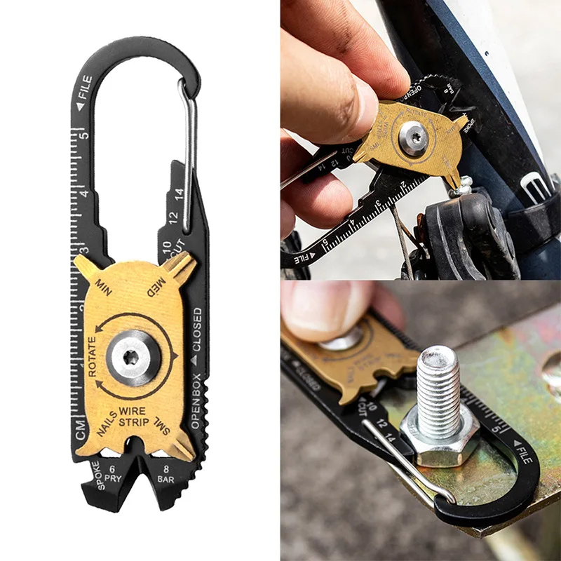 Tournevis multifonction 20 en 1, clé à molette, ouvre-bouteille, porte-clés, outils à main, outil EDC multifonctionnel, outil de réparation de vélo